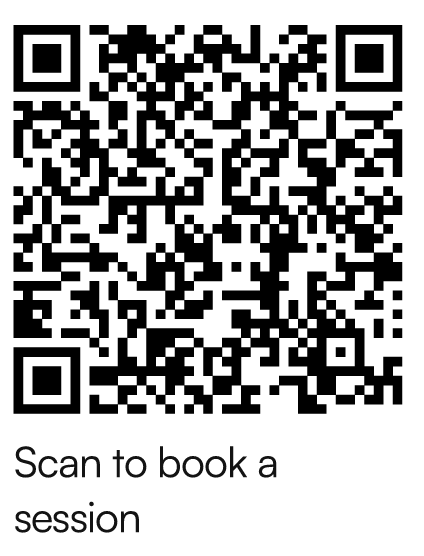 QR code that opens Lauren Galvin's Emora Health booking profile